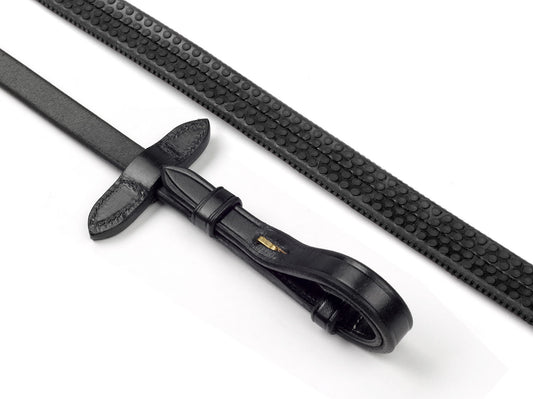 Whitaker Lynton 5/8" Rubber Reins with Dimpled Grip Black