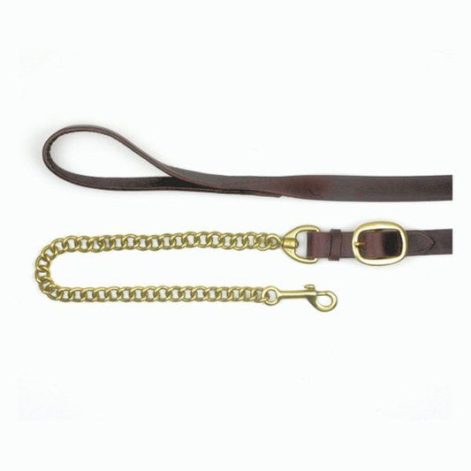 Mackey Classic Leather Lead Buckle End With Chain