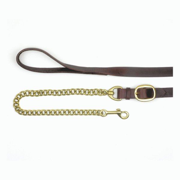 Mackey Classic Leather Lead Buckle End With Chain